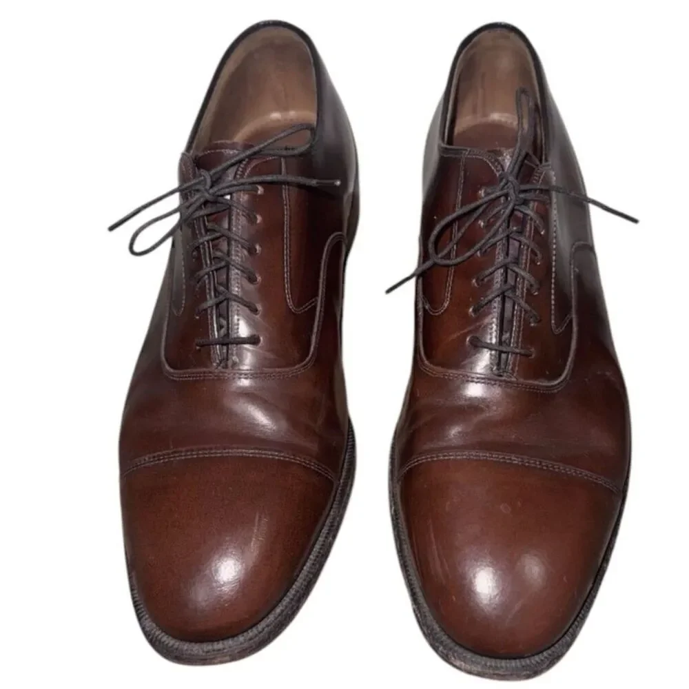 Johnston & Murphy Optima Cap Toe‎ Oxford Dress Shoes Leather Mens 9.5 D/B USA